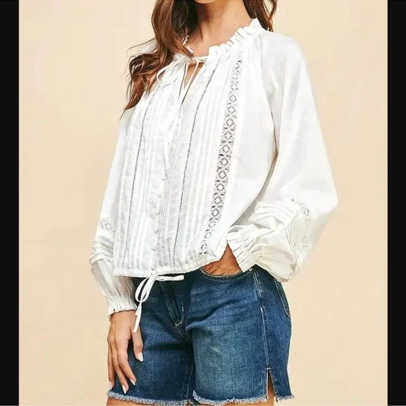 PINCH Women's Misty Lace Top Size M in White - Picture 2 of 12